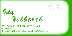 ida hilberth business card